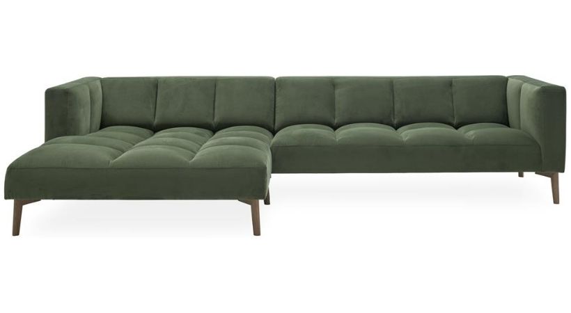 Grøn velour-sofa - Orto