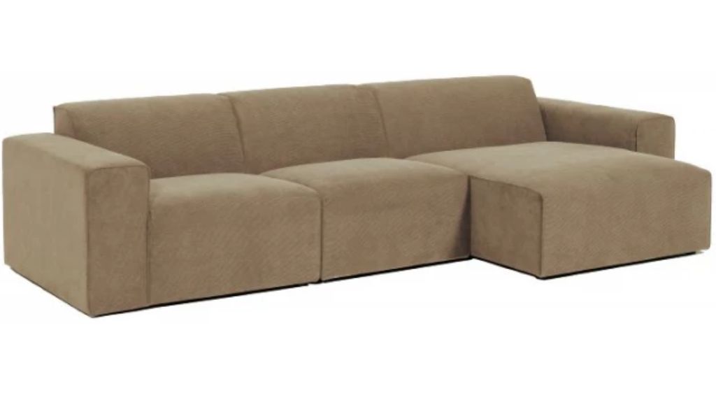 Manhattan - Chaiselong-sofa med betræk i fløjl