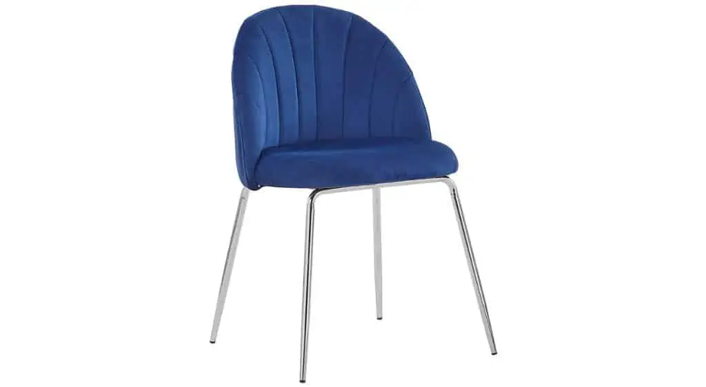 Felipe - Flotte spisebordsstole i blå velour