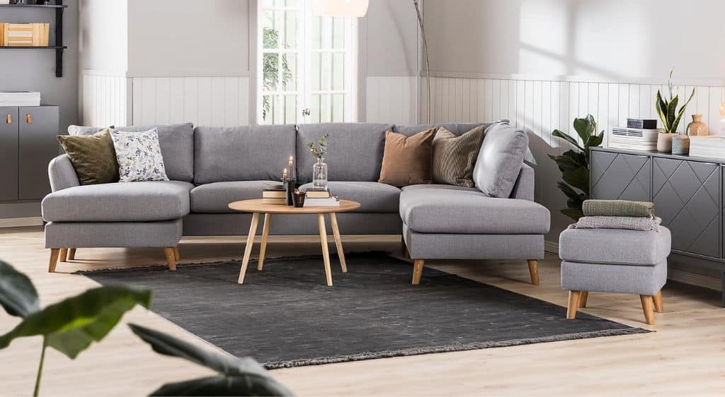 Trend - Prisvenlig u-sofa med chaiselong